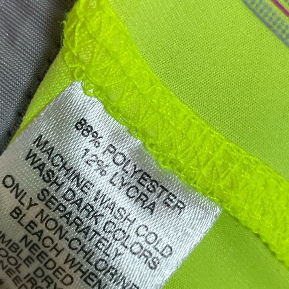 Lucky in Love Size L Mini Skort Skirt Gray Neon Yellow Accent Flounce Hem - Picture 6 of 6